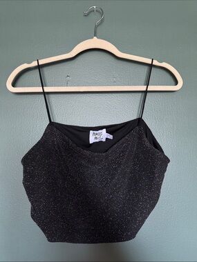 Princess Polly Black Sparkle Cami